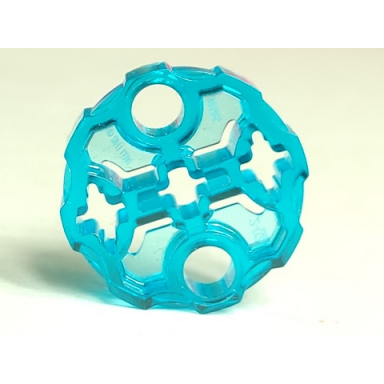 trans-light blue technic axle connector block round with 2 pin holes and 3 axle holes hero factory weapon barrel