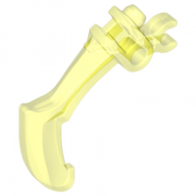 trans-neon green bionicle weapon claw - bent and notched with clip