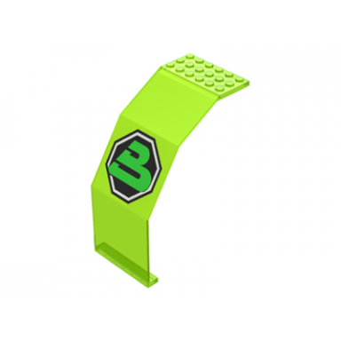 trans-neon green panel 10 x 6 x 11 with blacktron ii logo pattern