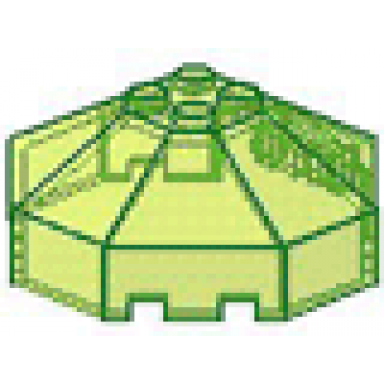 trans-neon green windscreen 6 x 6 x 2 octagonal canopy without axle hole