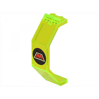 trans-neon green panel 3 x 2 x 6 with m:tron logo pattern