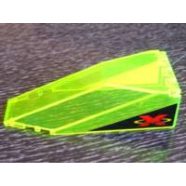 trans-neon green windscreen 10 x 4 x 2 1 3 canopy with red extreme team logo on black triangle pattern on both sides stickers - set 6582