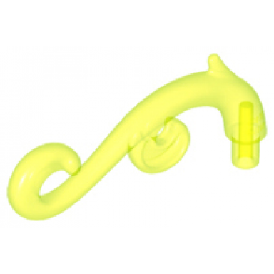 trans-neon green plant stem curved with bar thorns and swirls