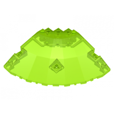 trans-neon green panel 10 x 10 x 2 1 3 quarter saucer top