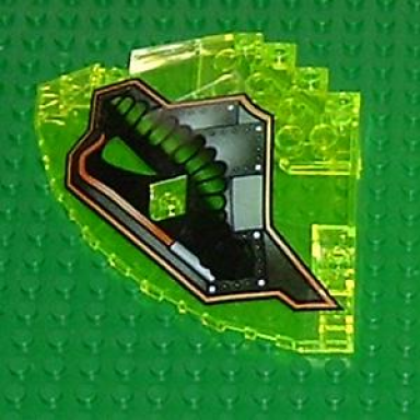 trans-neon green panel 10 x 10 x 2 1 3 quarter saucer top with stingray pattern model left side