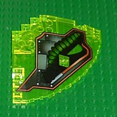 trans-neon green panel 10 x 10 x 2 1 3 quarter saucer top with stingray pattern model right side