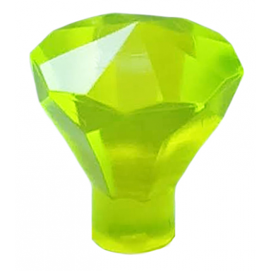 trans-neon green rock 1 x 1 jewel 24 facet