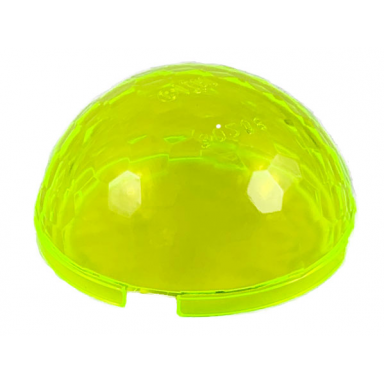 trans-neon green cylinder hemisphere 4 x 4 multifaceted