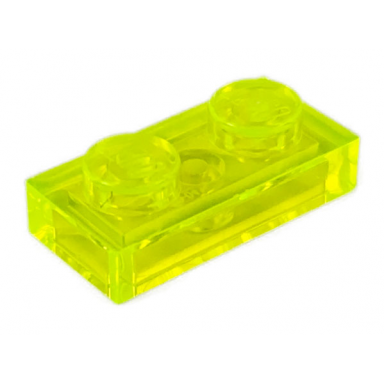 trans-neon green plate 1 x 2