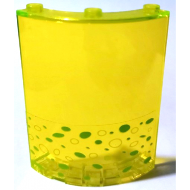 trans-neon green cylinder quarter 4 x 4 x 6 with lime bubbles pattern model right side sticker - set 79119