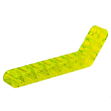 trans-neon green technic liftarm modified bent thick 1 x 9 7 - 3