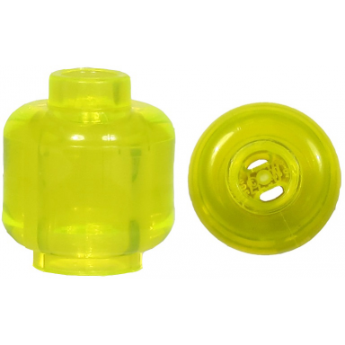 trans-neon green minifigure head plain
