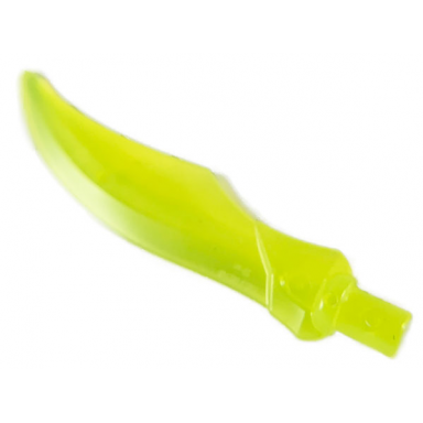trans-neon green minifigure weapon sword curved blade with bar