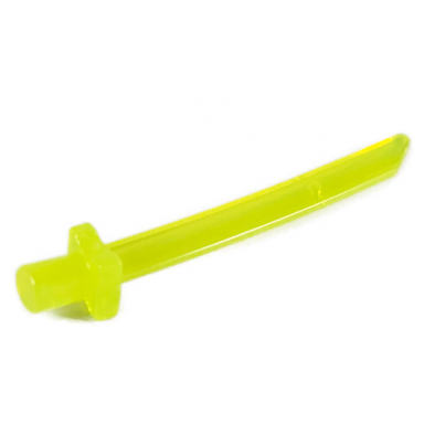 trans-neon green minifigure weapon sword blade with bar square crossguard