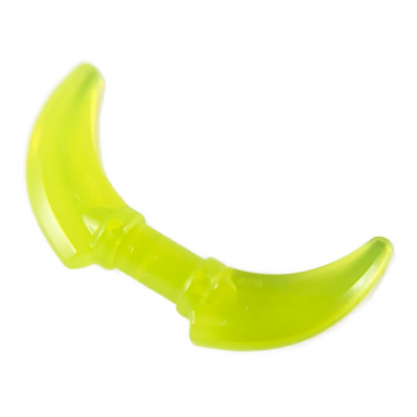 trans-neon green minifigure weapon hook with double blades