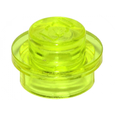 trans-neon green plate round 1 x 1