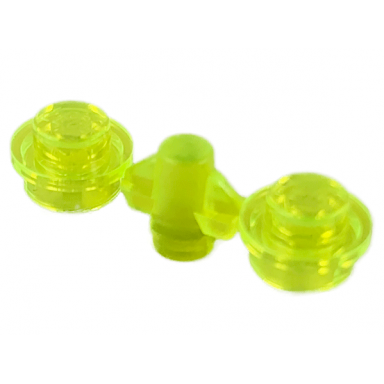 trans-neon green plate round 1 x 1 2 on sprue