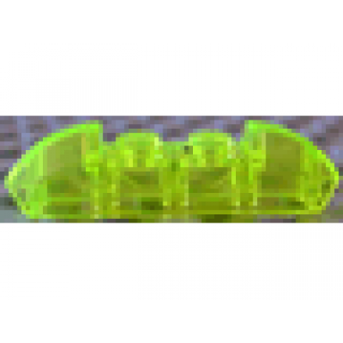 trans-neon green slope curved 4 x 1 double with 2 recessed studs