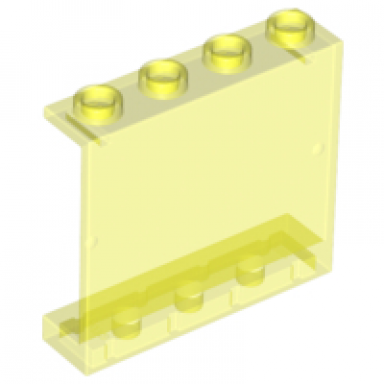trans-neon green panel 1 x 4 x 3 - hollow studs