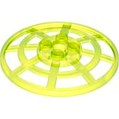 trans-neon green dish 6 x 6 inverted radar webbed - type 2 underside attachment positions at 90 degrees