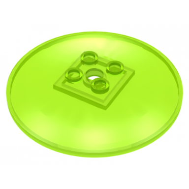 trans-neon green dish 6 x 6 inverted radar - hollow studs