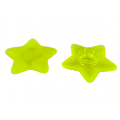 trans-neon green clikits icon star 2 x 2 small with pin frosted solid and transparent colors
