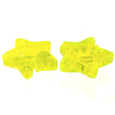 trans-neon green clikits icon star 2 x 2 large with hole