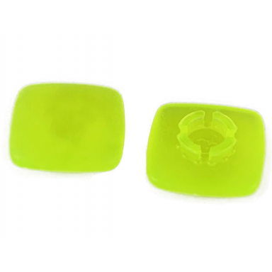 trans-neon green clikits icon square 2 x 2 small with pin frosted solid and transparent colors