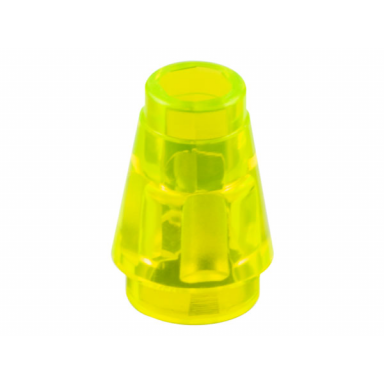 trans-neon green cone 1 x 1 with top groove