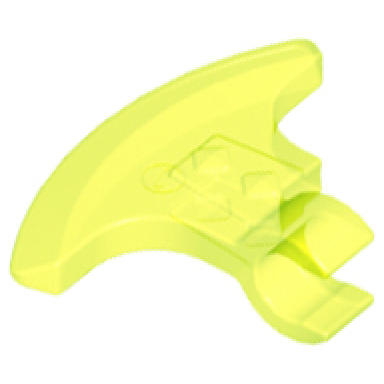 trans-neon green minifigure weapon axe head with clip