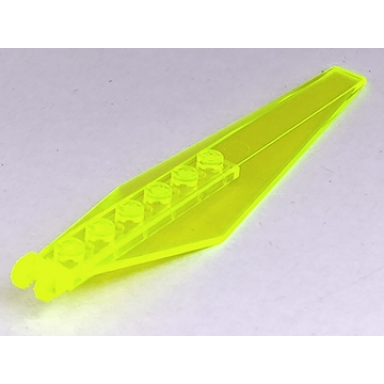 trans-neon green hinge plate 3 x 12 with angled side extensions and tapered ends
