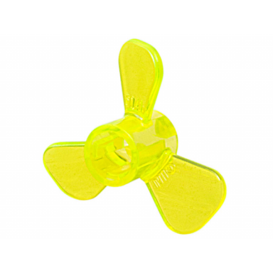 trans-neon green propeller 3 blade 3 diameter with axle hole