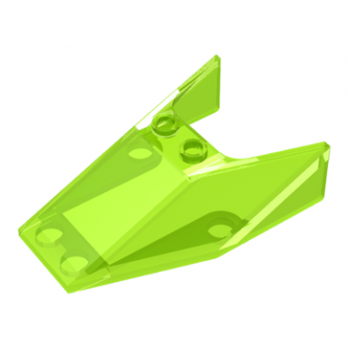 trans-neon green windscreen 6 x 4 x 1 1 3 with bottom tabs and hollow studs