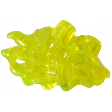 trans-neon green hips extension angled slime with organic flow detail