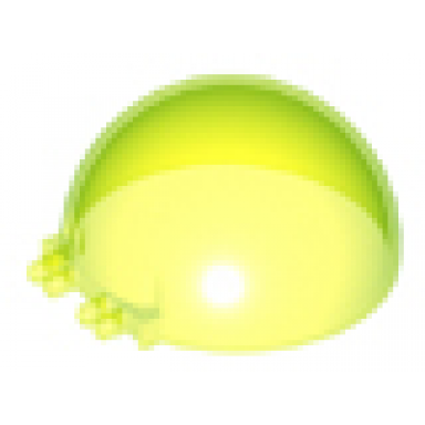 trans-neon green windscreen 8 x 8 x 3 canopy dome half sphere with dual 2 fingers
