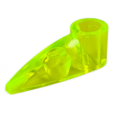 trans-neon green bionicle 1 x 3 tooth with axle hole bohrok eye
