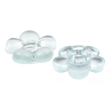 trans-aqua clikits icon flower 5 petals 2 x 2 small with pin frosted solid and transparent colors