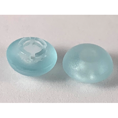 trans-aqua clikits icon round 2 x 2 small thick with pin cap