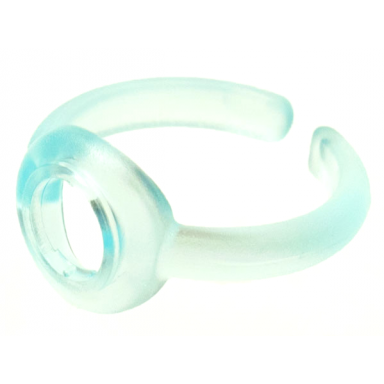 trans-aqua clikits ring narrow band with hole child size