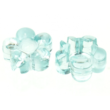 trans-aqua clikits icon flower 5 petals 2 x 2 small with hole