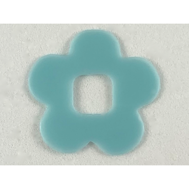 trans-aqua clikits icon accent rubber flower 5 petals 2 7 8 x 2 7 8