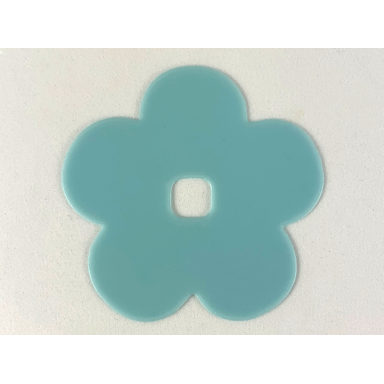 trans-aqua clikits icon accent rubber flower 5 petals 5 3 4 x 5 3 4
