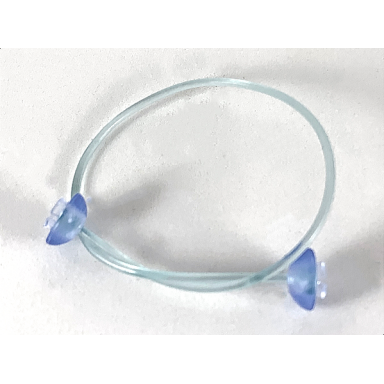trans-aqua clikits cord jelly string 168mm with 2 trans-medium blue caps top attachment