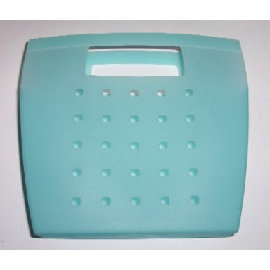 trans-aqua clikits bag tote with 25 holes and flat handles