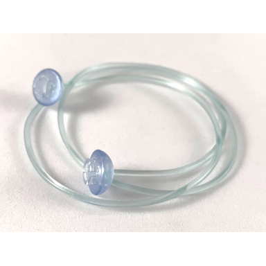 trans-aqua clikits cord jelly string 384mm with 2 trans-medium blue caps top attachment