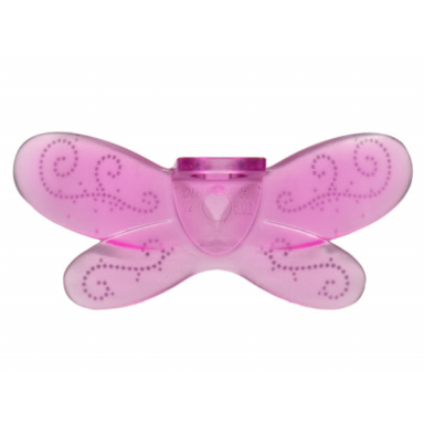minifigure wings fairy with silver dotted filigree on back pattern