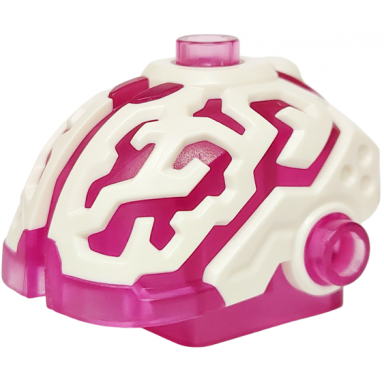 minifigure head modified alien cyber brain with molded white fissures pattern