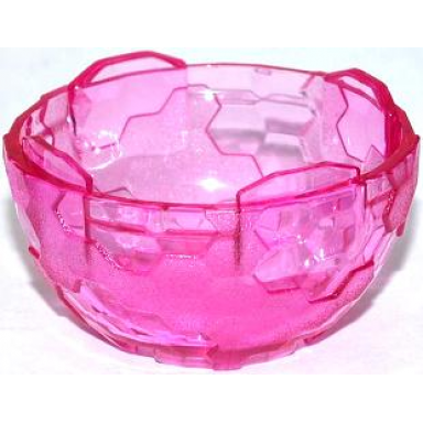 trans-dark pink container faceted 4 x 4 x 1 2 3 alien pod section