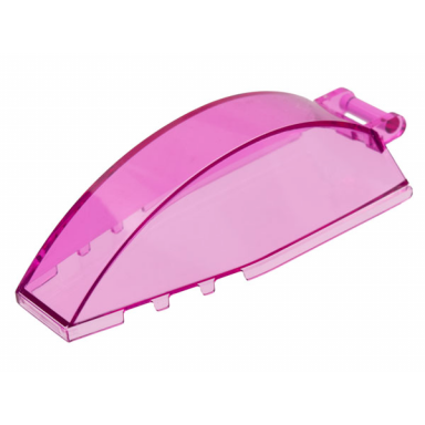 trans-dark pink windscreen 8 x 4 x 2 curved with bar handle