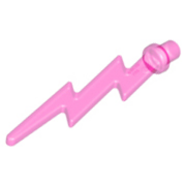 trans-dark pink wave angular single with bar end lightning bolt